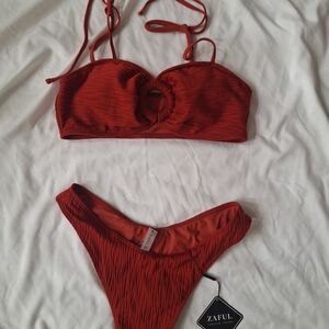 Zaful Rust Bikini with Ring Detail